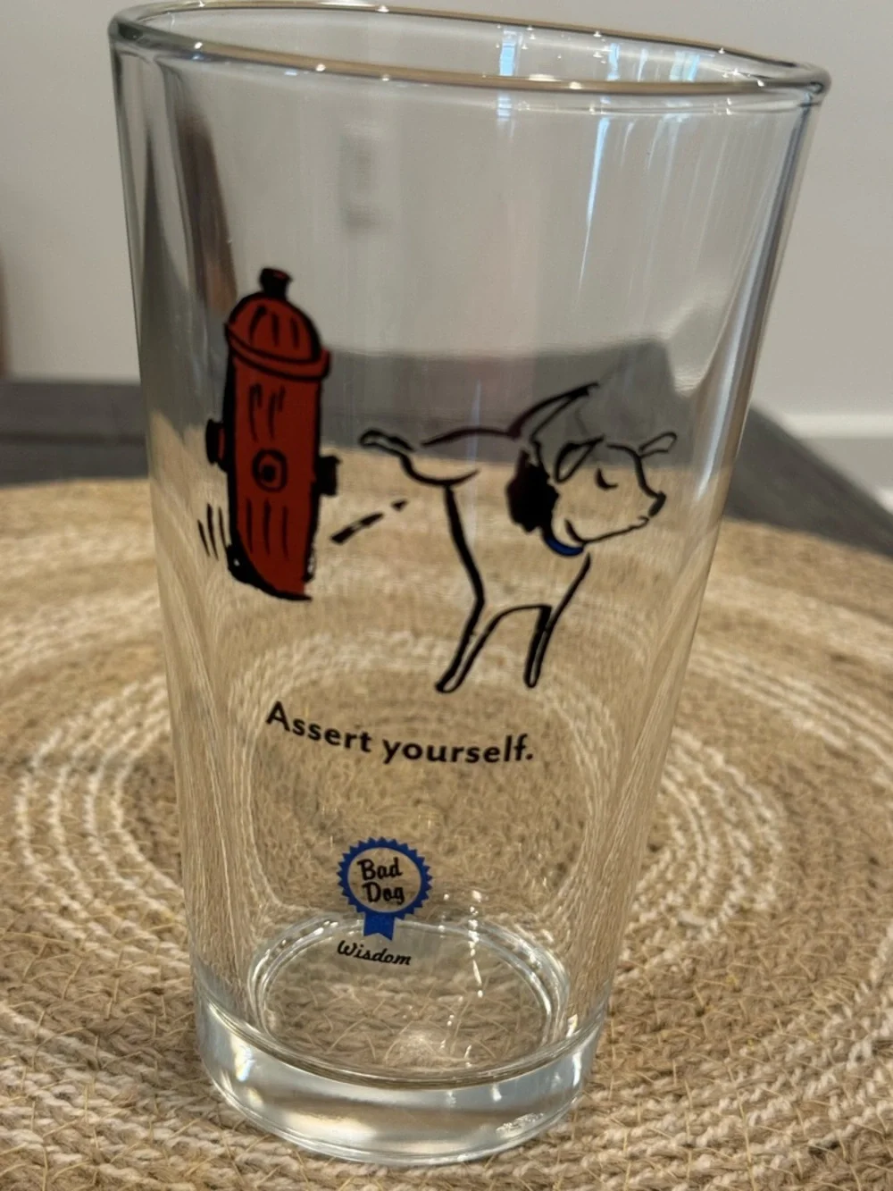 Vtg Bad Dog Brand Wisdom Glass Drinking Glasses Set of 3 Funny Theme Drinkware - Picture 10 of 16